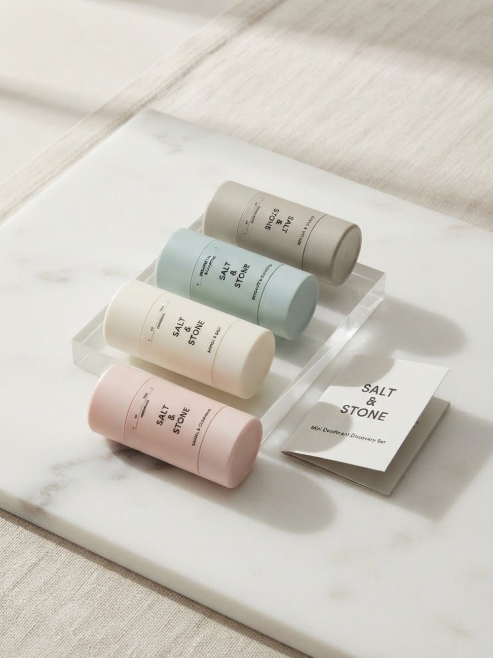 Women’s Skincare Mini Deodorant Set – Pink, Cream, Green, Gray
